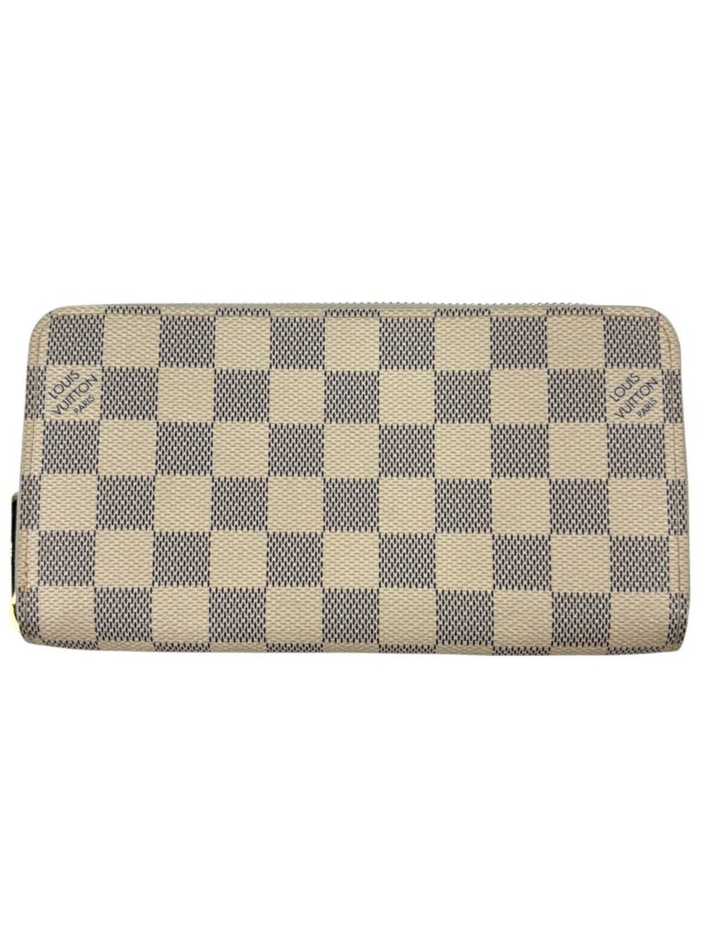 Louis Vuitton Zippy Wallet Round Zip Damier Azur White
